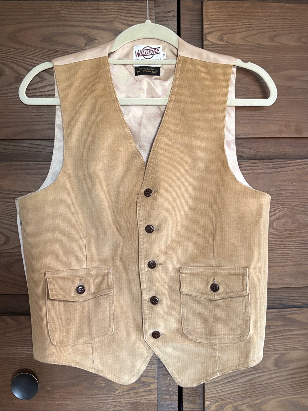 Levi's Wildfire Tan Corduroy Vest with Satin Back